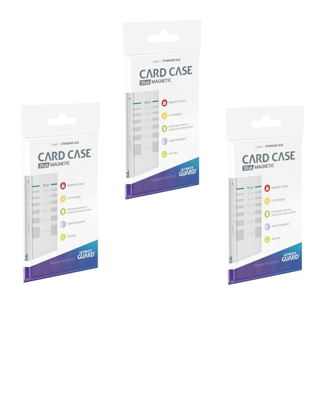 Lotto 3 Pezzi - Ultimate Guard Magnetic Card Case 35pt | Custodie Rigide con Chiusura Magnetica per Carte da Collezione