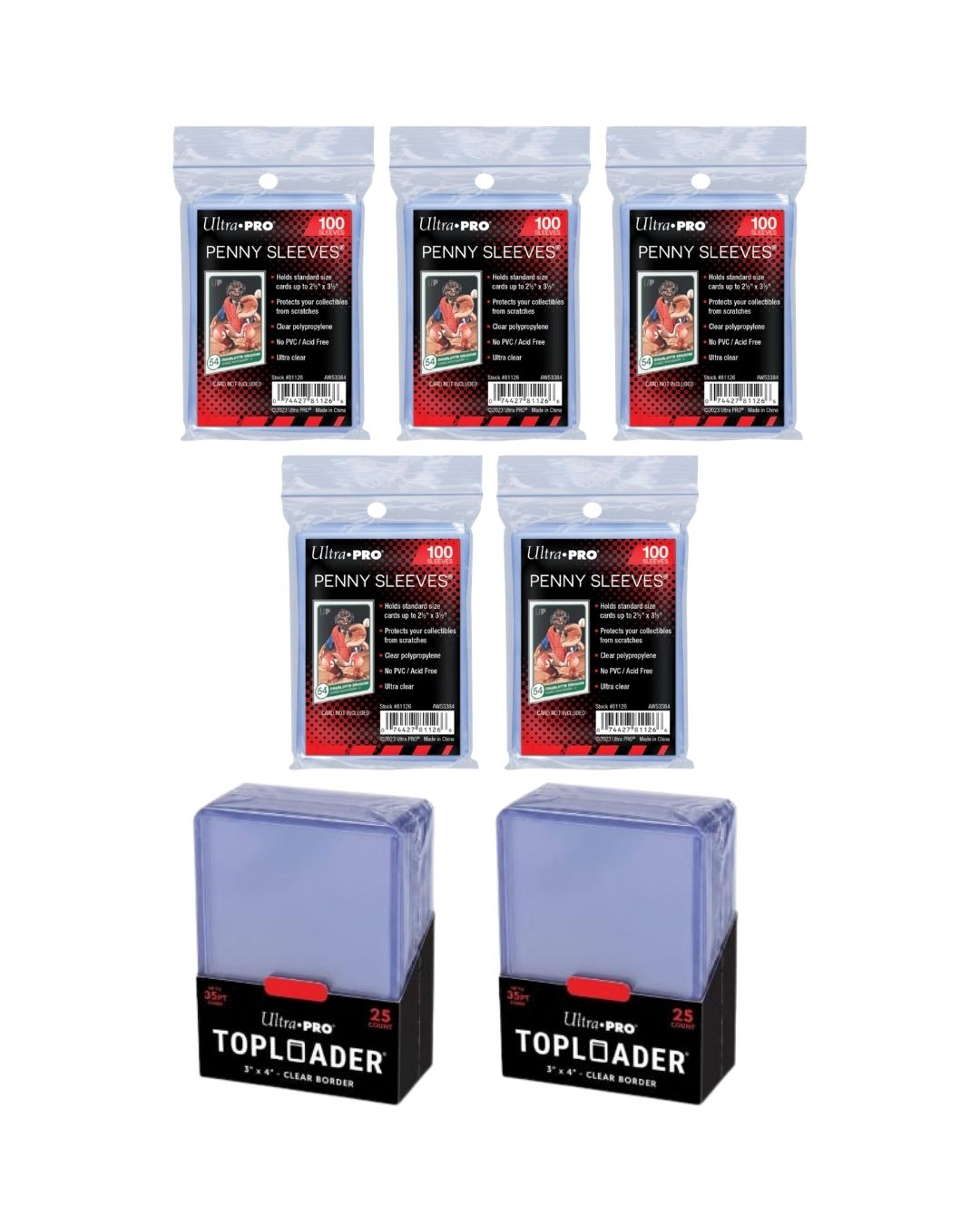 Lotto Veloce: 500 Penny Sleeves + 50 Toploader (5+2)