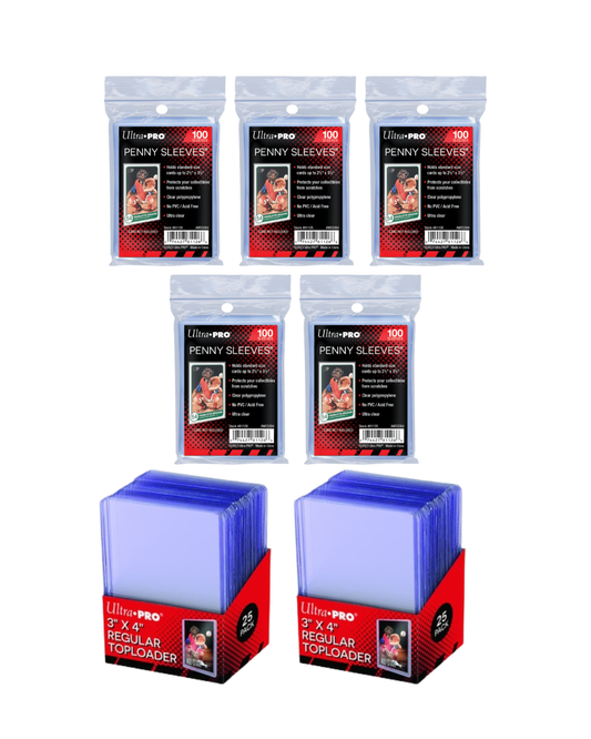 Lotto Veloce: 500 Penny Sleeves + 50 Toploader (5+2)