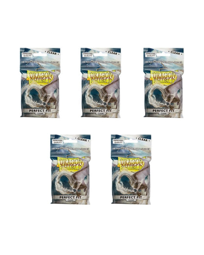 Set 5x Dragon Shield Perfect Fit Clear – 500 Buste Protettive Interne (63x88 mm)