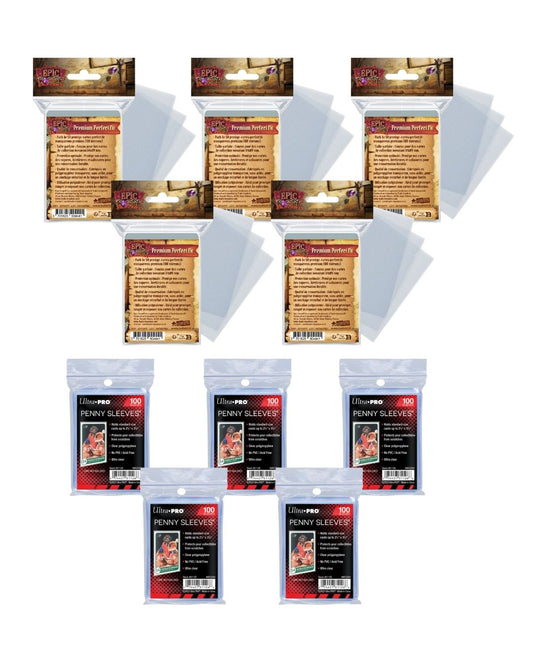 Kit Double Sleeve 5+5: 500 Perfect Fit + 500 Penny Sleeves