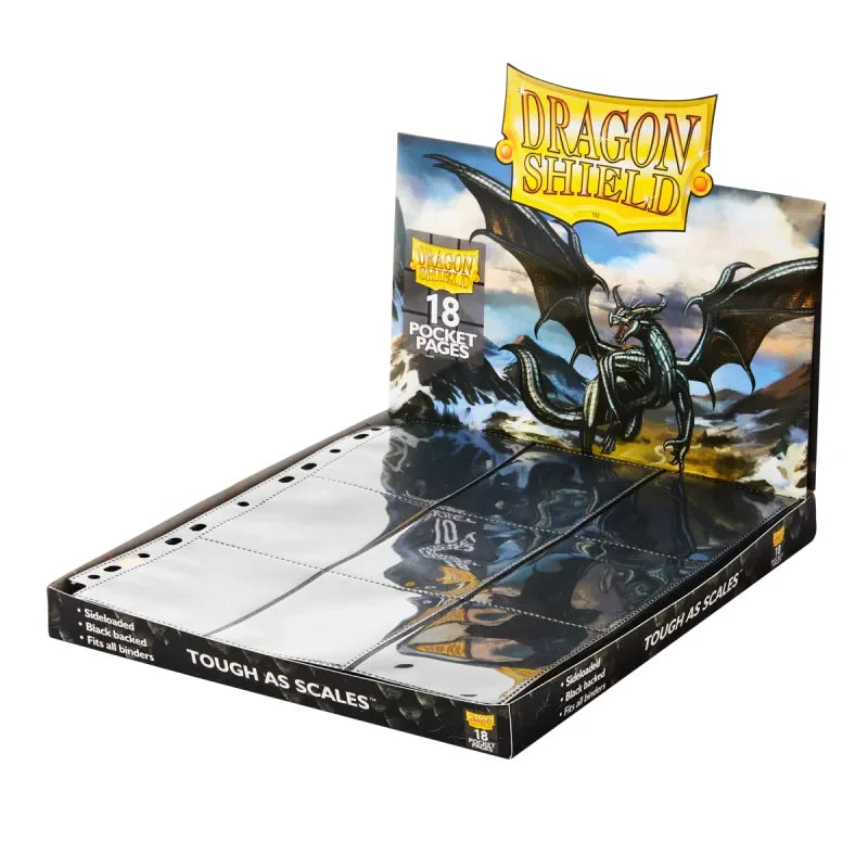 Dragon Shield - Pagine a 18 Tasche Sideloading (Nere) - 50 Pezzi per Raccoglitori TCG
