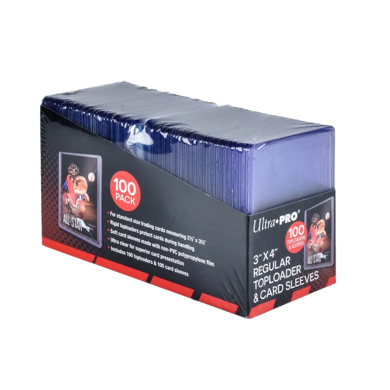 Pack Ultra PRO: 100 Toploader Regular + 100 Penny Sleeves - Protezione Carte Standard