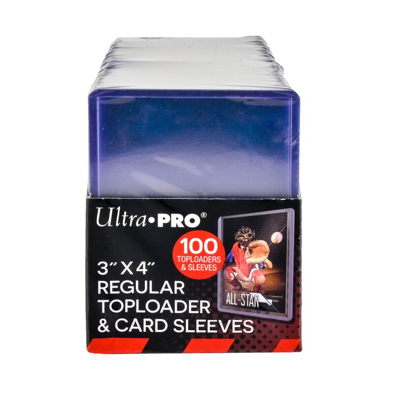 Pack Ultra PRO: 100 Toploader Regular + 100 Penny Sleeves - Protezione Carte Standard